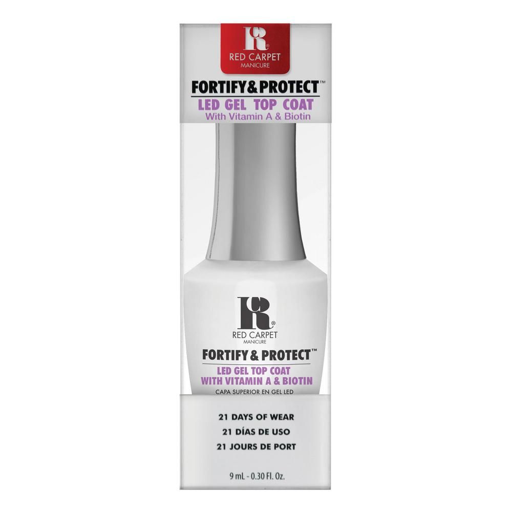 Red Carpet Manicure Fortify & Protect LED Gel Top Coat With Vitamin A & Biotin