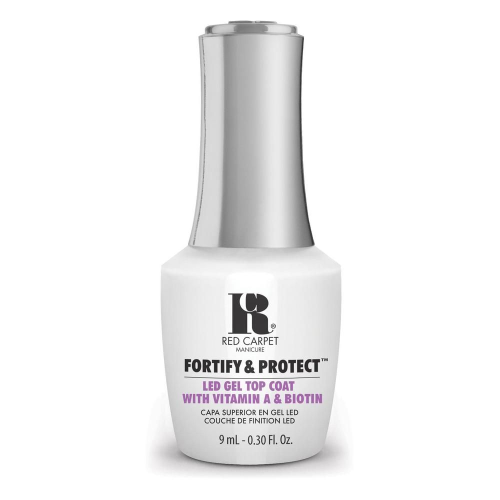 red carpet manicure Fortify & Protect LED Gel Top Coat with Vitamin A & Biotin