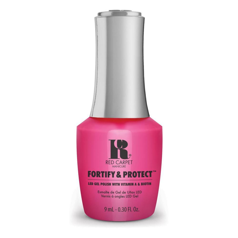 red carpet manicure Fortify & Protect Publicist In Pink LED Nail Gel Color 0.3 fl oz