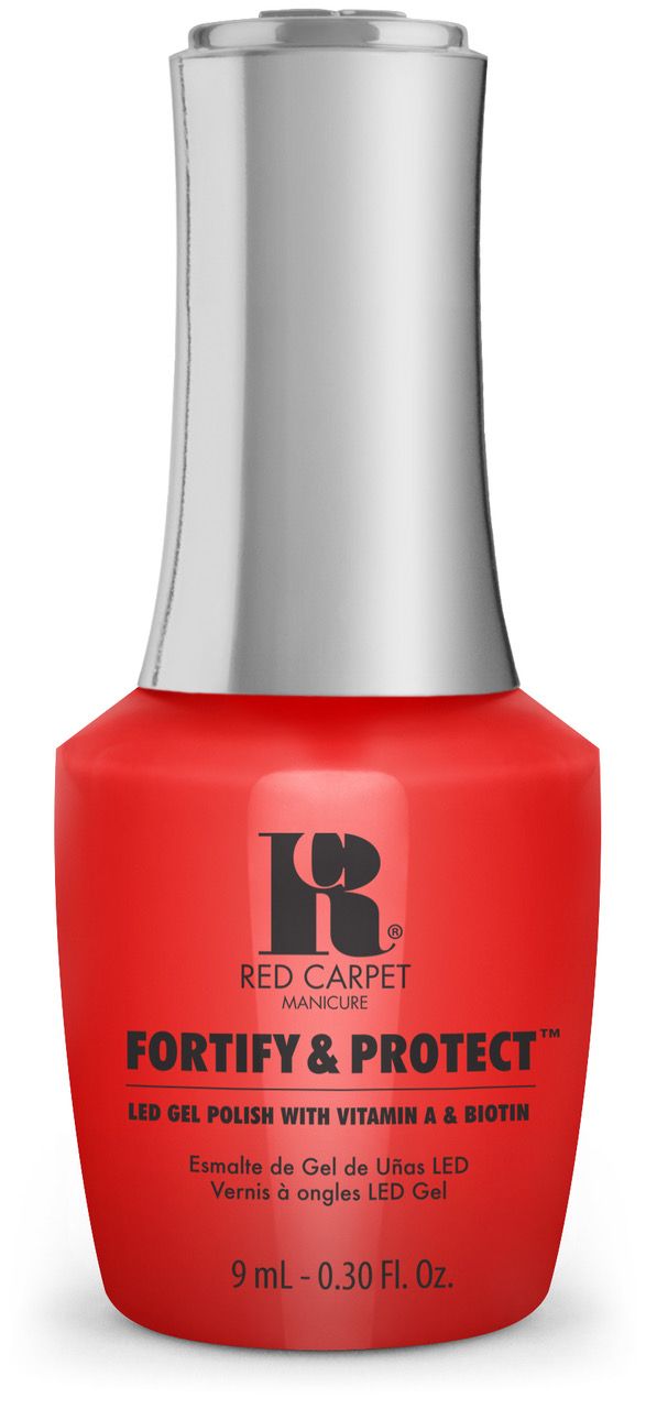 red carpet manicure Fortify & Protect Red-Y To Party LED Nail Gel Color 0.3 fl oz