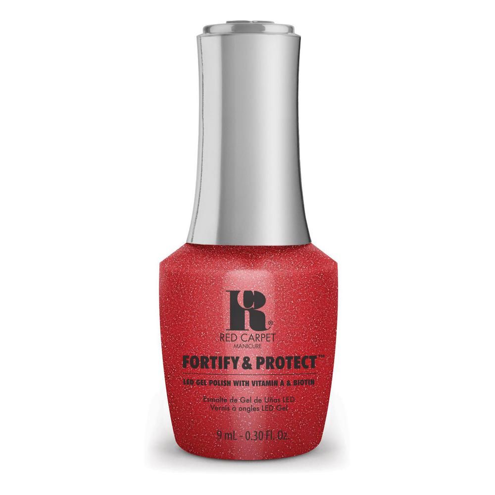 red carpet manicure Fortify & Protect Scarlet Superstar LED Nail Gel Color 0.3 fl oz