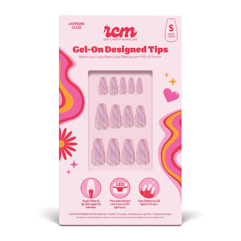 red carpet manicure Gel-On Designed Tips - Lavender Glaze Coffin
