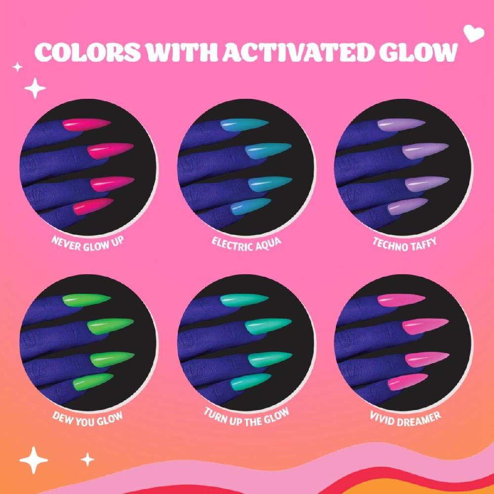 Red Carpet Manicure Glow Fest Dew You Glow LED Nail Gel Color 0.3 Fl Oz