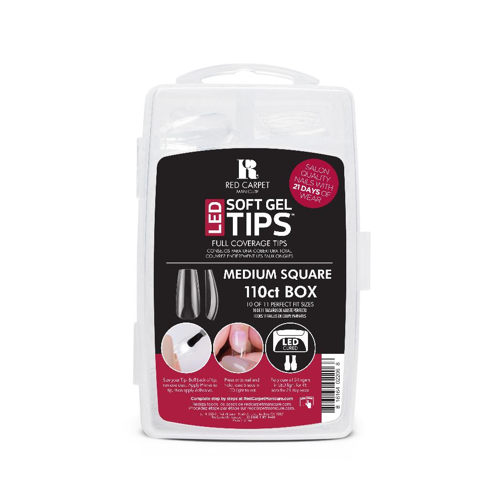 red carpet manicure LED SOFT GEL TIPS - MEDIUM SQUARE
