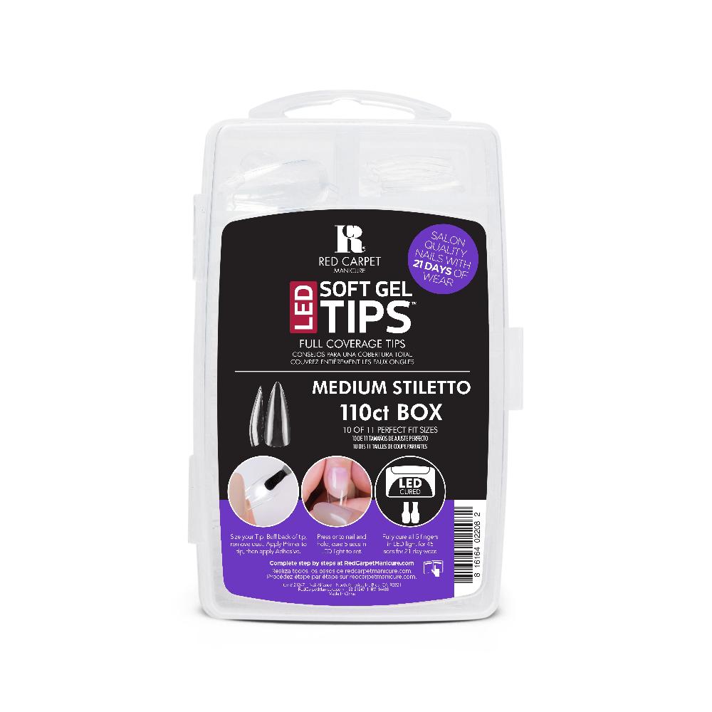 red carpet manicure LED SOFT GEL TIPS - MEDIUM STILETTO