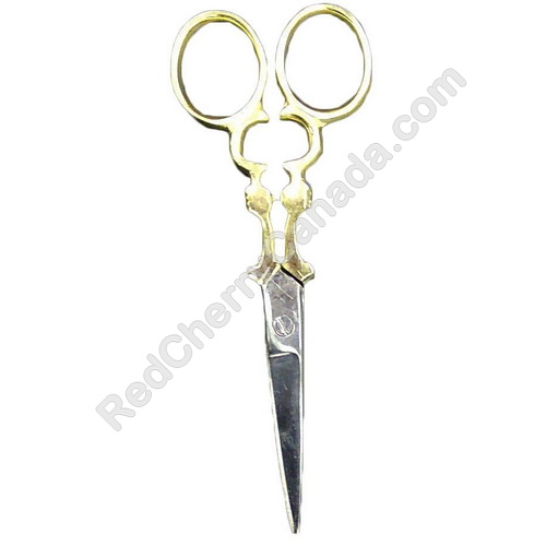 red cherry lashes Scissors Gold Handle Large 5"