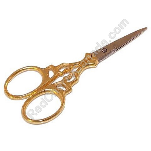 red cherry lashes Scissors Gold Handle Small 3.5"