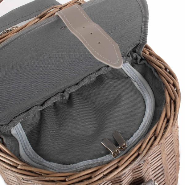 Red Hamper 2 Bottle Beach Wicker Picnic Basket Hamper