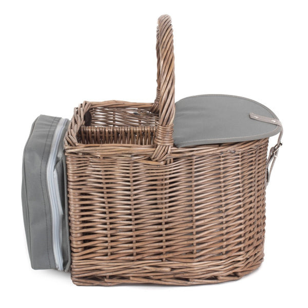 red hamper 2 Bottle Beach Wicker Picnic Basket Hamper