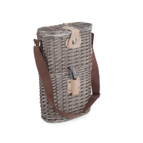 Red Hamper 2 Bottle Willow Insulated Bottle Carrier