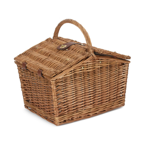 Red Hamper 2 Person Butterfly Lidded Fitted Wicker Picnic Basket