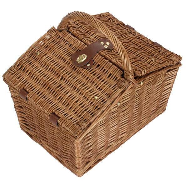 Red Hamper 2 Person Butterfly Lidded Fitted Wicker Picnic Basket
