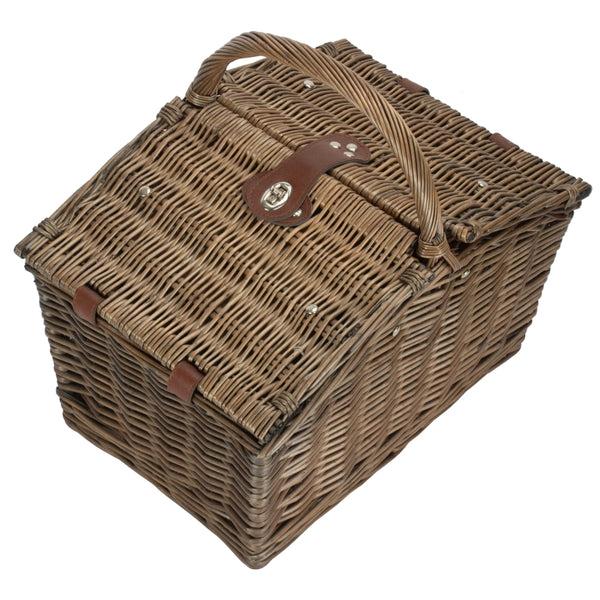 Red Hamper 2 Person Nature Pattern Butterfly Lidded Fitted Picnic Basket