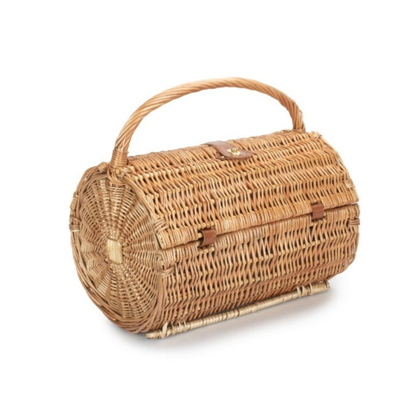 Red Hamper 2 Person Ravenstor Barrel Fitted Wicker Picnic Basket