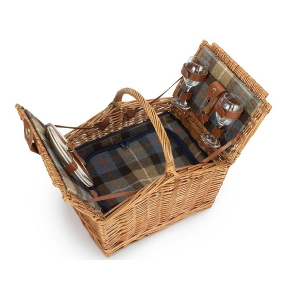 Red Hamper 2 Person Ravenstor Slope-Sided Fitted Wicker Picnic Basket