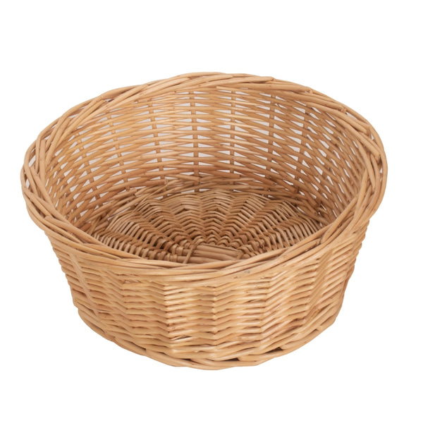 red hamper 24cm Round Buff Willow Tapered Wicker Tray