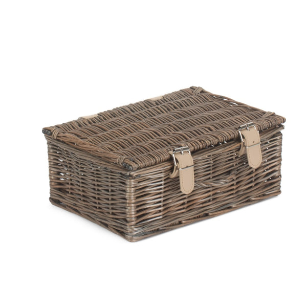 red hamper 25m Antique Wash Willow Handle Wicker Picnic Basket