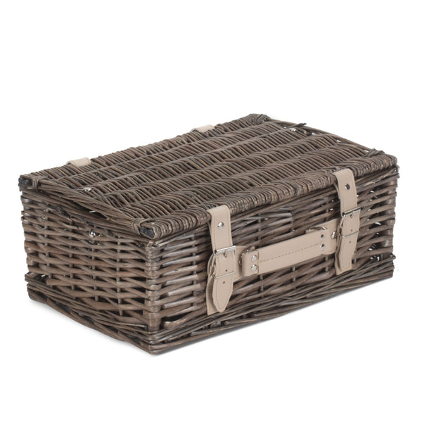 Red Hamper 35cm Antique Wash Split Willow Wicker Basket