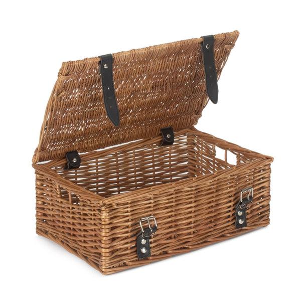 Red Hamper 35cm Double Steamed Willow Wicker Picnic Basket