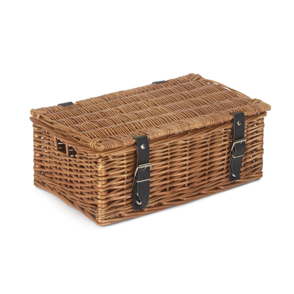 Red Hamper 35cm Double Steamed Willow Wicker Picnic Basket