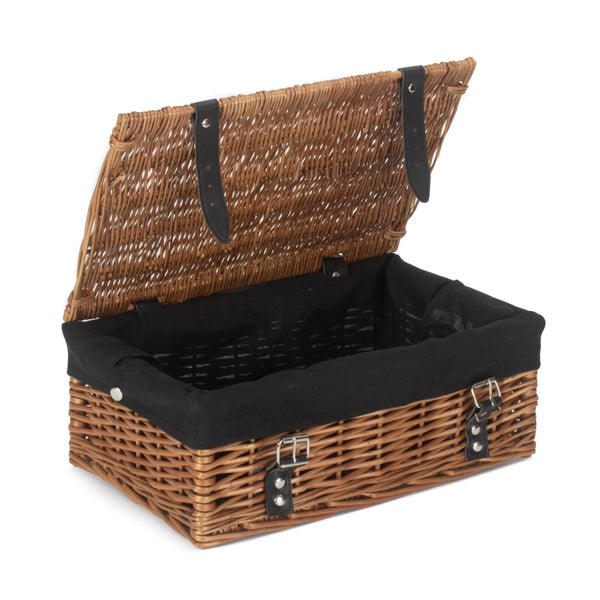 Red Hamper 35cm Double Steamed Willow Wicker Picnic Basket