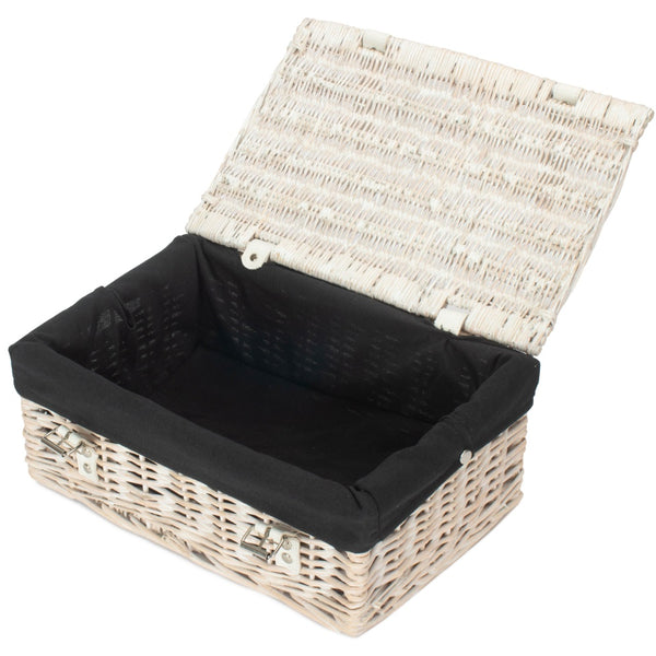 Red Hamper 35cm Whitewash Willow Wicker Picnic Basket