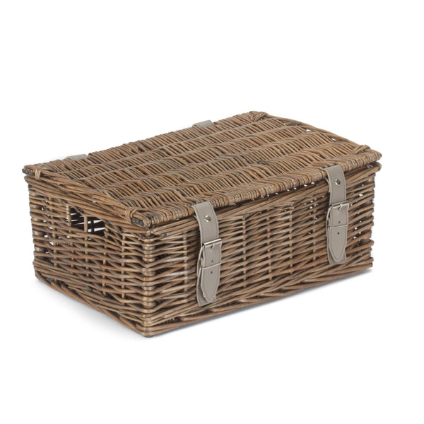 Red Hamper 36cm Antique Wash Willow Wicker Picnic Basket