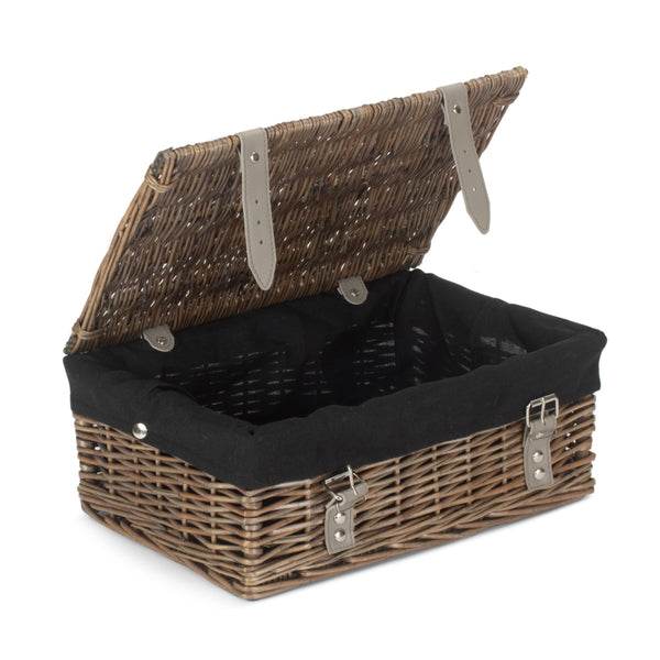 Red Hamper 36cm Antique Wash Willow Wicker Picnic Basket