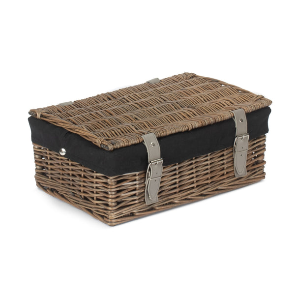 Red Hamper 36cm Antique Wash Willow Wicker Picnic Basket