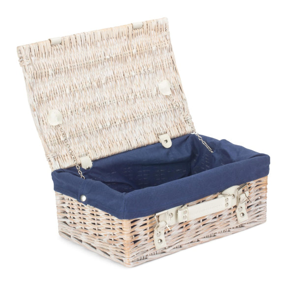 red hamper 36cm White Wash Willow Wicker Picnic Basket
