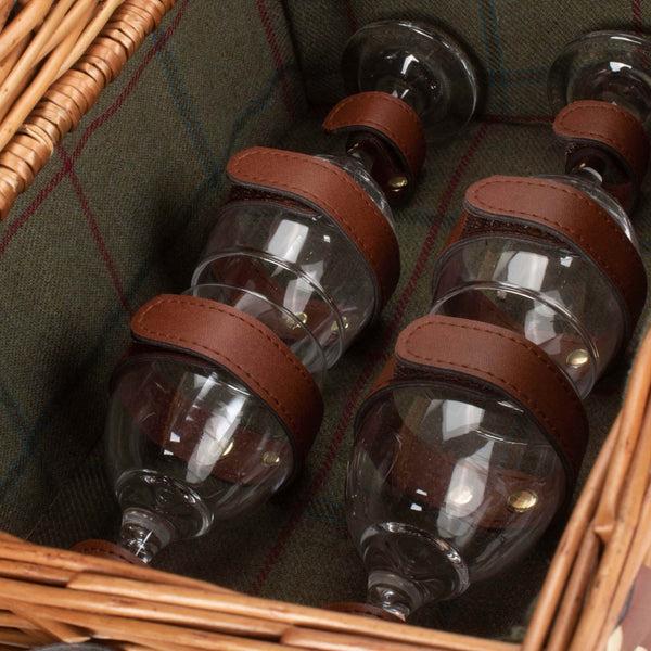 Red Hamper 4 Person Fitted Picnic Basket With Drawers