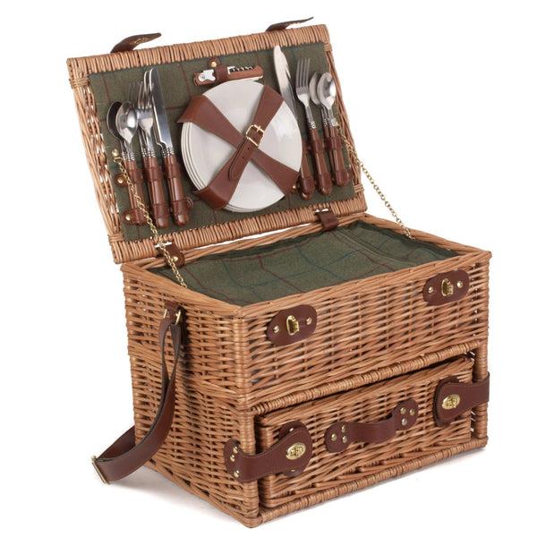 red hamper 4 Person Fitted Picnic Basket with Drawers