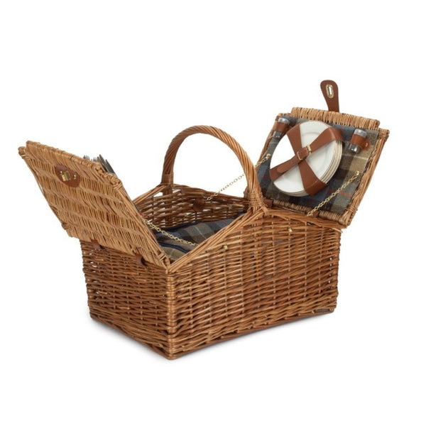 Red Hamper 4 Person Ravenstor Double Lidded Fitted Wicker Picnic Basket