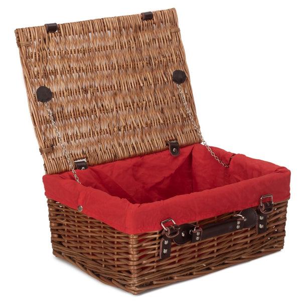 Red Hamper 40cm Double Steamed Wicker Picnic Basket