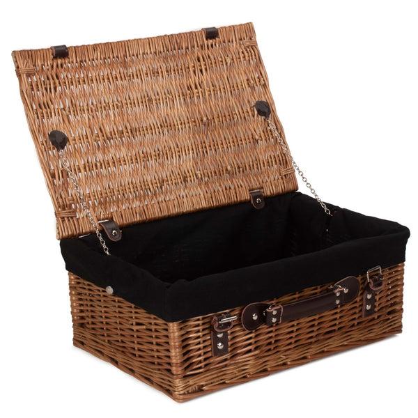 Red Hamper 46cm Double Steamed Willow Wicker Picnic Basket