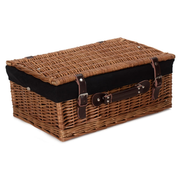 Red Hamper 46cm Double Steamed Willow Wicker Picnic Basket