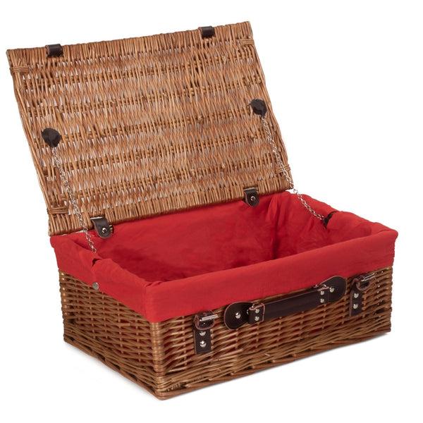 Red Hamper 46cm Double Steamed Willow Wicker Picnic Basket