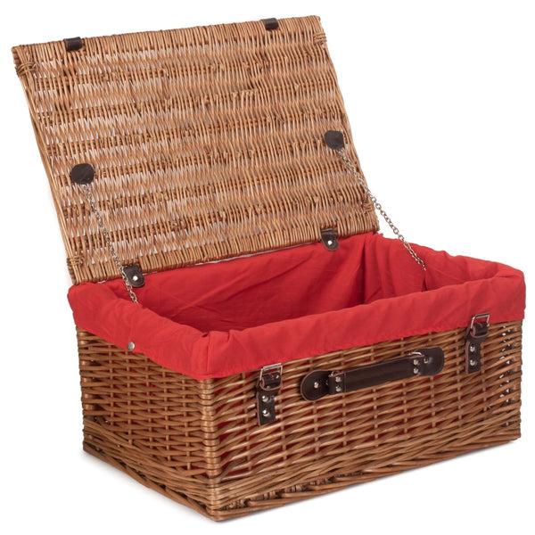 Red Hamper 51cm Double Steamed Willow Wicker Picnic Basket