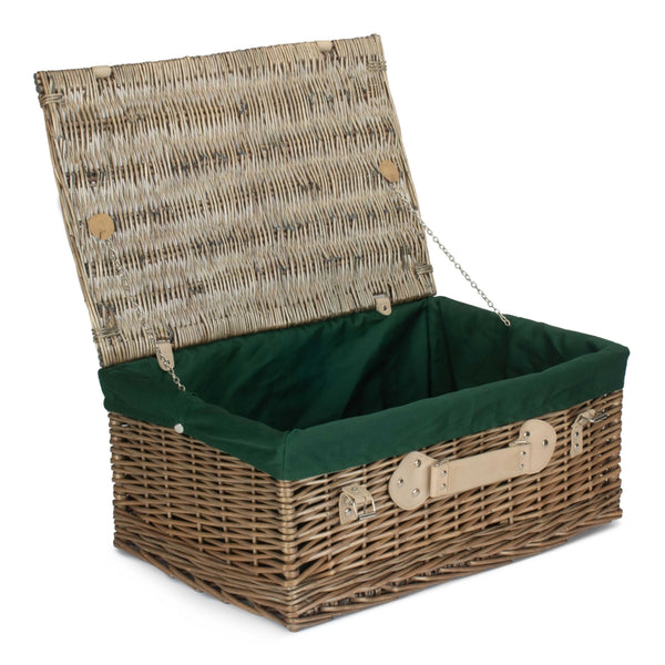 Red Hamper 56cm Antique Wash Willow Picnic Wicker Basket