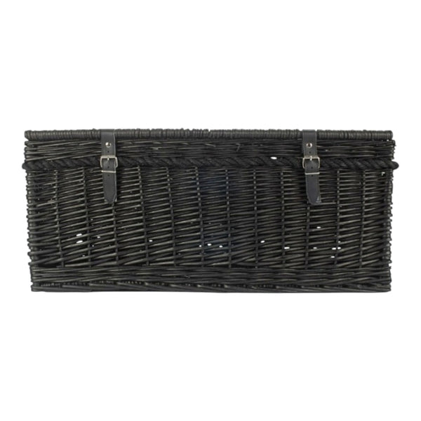 Red Hamper 67cm Black Wicker Rope Handled Picnic Basket