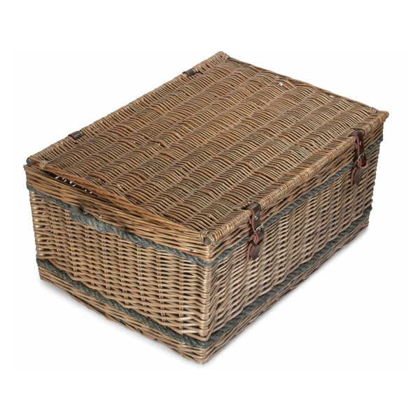 Red Hamper 72cm Antique Wash Rope Handled Picnic Basket