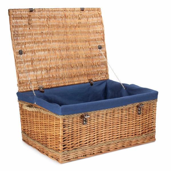 red hamper 72cm Double Steamed Rope Handled Wicker Trunk