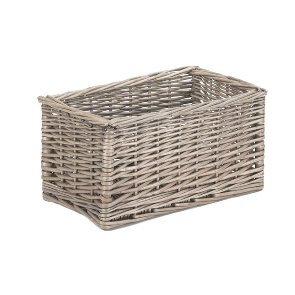 Red Hamper Antique Wash Unlined Wicker Storage Basket