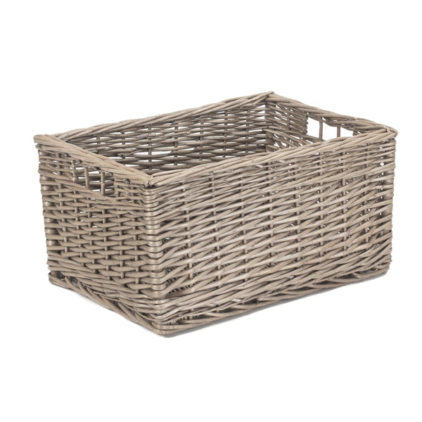 Red Hamper Antique Wash Unlined Wicker Storage Basket