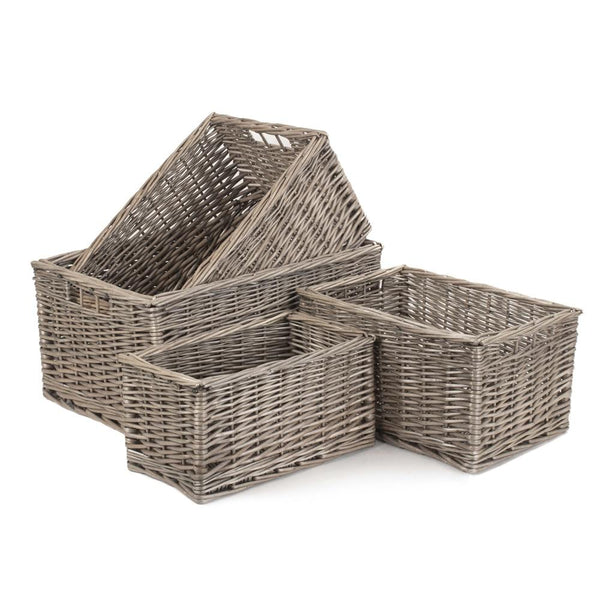 red hamper Antique Wash Unlined Wicker Storage Basket