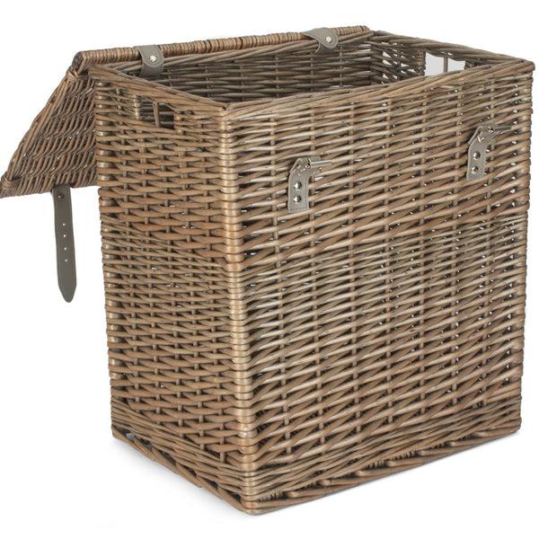 red hamper Antique Wash Vintner Storage Wicker Basket