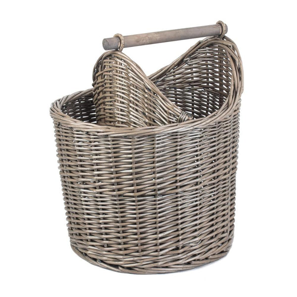 red hamper Antique Wash Wicker Bathroom Storage Basket