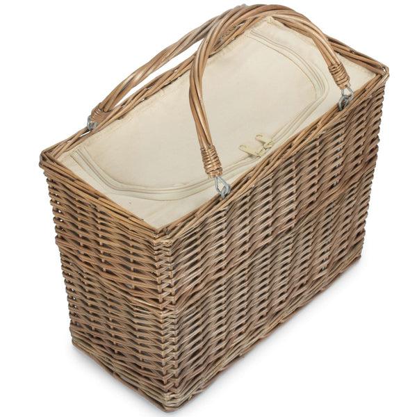 Red Hamper Antique Wash Wicker Insulated Cool Basket