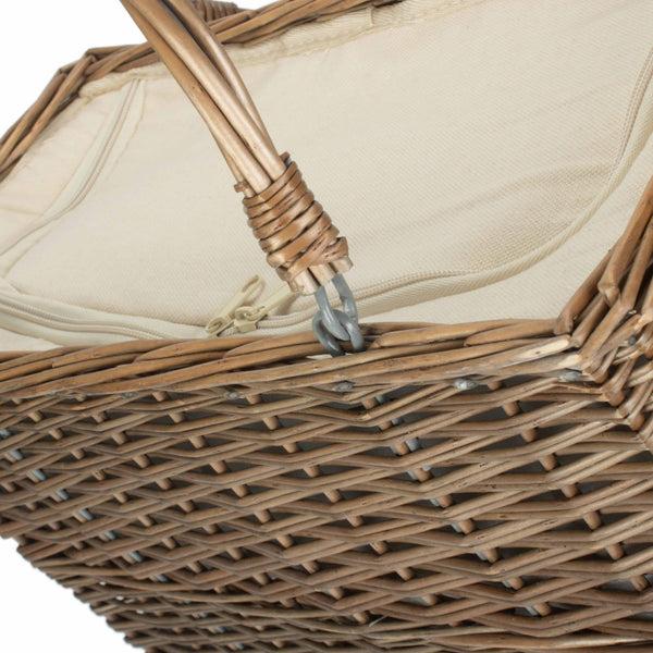 Red Hamper Antique Wash Wicker Insulated Cool Basket