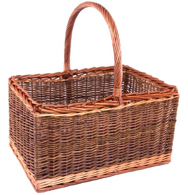 red hamper Bakers Wicker Shopping Basket Green Finish
